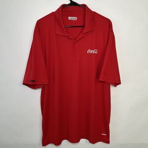 Coca Cola On Tour Web Tech Polo Shirt Mens Size XL Red White Logo Golf Uniform